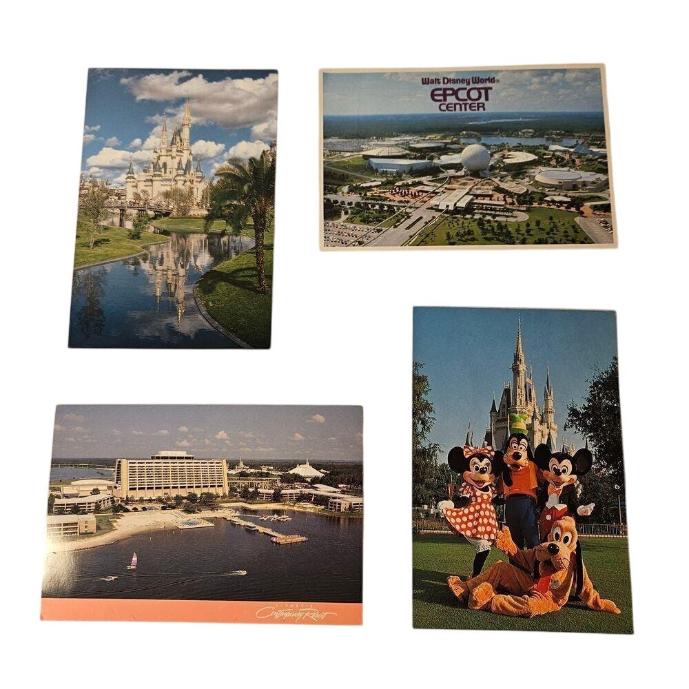 Walt Disney World Vintage Postcards Magic Kingdom EPCOT Center Collection 1990s